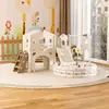 Juguete combinado 2 en 1 para niños, resbaladilla y columpio para casa, interior y exterior, para niños pequeños de 3 a 9 años