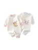 Ropa de otoño e invierno de algodón puro para bebé, regalo para recién nacido para maternidad, mono de costura sin costuras para bebé, tejido Clase A