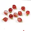 Ojo de oveja cristal vidrio medio agujero melocotón Hada Melocotón pequeño colgante fresa pequeña gota hebilla segura diy pequeño colgante