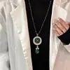 Cadena de Suéter de Cristal Elegante y de Moda para Mujer, Estilo Largo Otoño e Invierno, Lujo Ligero, Collar Único de Estilo Étnico, Colgante Versátil de Nuevo Estilo Chino