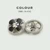 Botão de Metal Decorativo Estilo Francês Flor de Trevo de Quatro Folhas Vazado para Suéter, Conjunto, Casaco Longo, Jaqueta