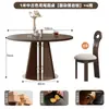2026 Nuevo Estilo Vintage Sala de Estar Mesa de Comedor de Pizarra Mesa de Comedor Redonda de Diseño para el Hogar con Sillas