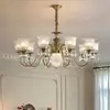 Lustre grande todo em cobre estilo americano para vilas e duplexes, lustre vazado para lobbies de hotéis, luminária de escada estilo europeu