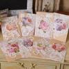 Tarjeta de felicitación de la suerte Yihenuo hermosa tallada pegatinas de purpurina tarjeta de cumpleaños de flores tarjeta universal tarjeta de bendición WISH-1413