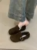 Primer Encuentro Temporada 2026 Otoño/Invierno Nueva Colección: Zapatos de Algodón Cálidos Estilo Birkenstock con Suela Blanda, Slip-On, Forro de Felpa, Diseño Artístico Retro para Mujer