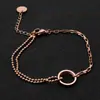 Joyería Más Vendida Transfronteriza Pulsera de Acero de Titanio para Mujer Pulsera de Cuentas Doble Capa Círculo Pulsera de Acero de Titanio que No se Desvanece