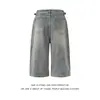 Shorts Frescos de Moda High Street Estilo Hong Kong Verano Nuevo para Hombre 2025 Jeans Personalizados con Letras Hip-Hop Ins Tendencia