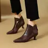Botines de Tacón de Aguja Puntiagudos para Mujer Tacón de Gatito Botas Individuales Moda Primavera y Otoño 2026 Nuevo Estilo Adelgazantes Botines Pequeños Botines Botas Ajustadas