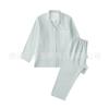 Conjunto de Pijama de Gaze de Algodão Puro de Camadas Duplas Estilo Japonês Calças para Homens e Mulheres Estilo Casal de Manga Comprida Roupa de Casa Atacado Pode Ser Usado Fora