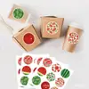 Hk093-T Pegatinas Redondas Decorativas de Sandía, Pegatinas Selladoras Autoadhesivas para Sobres de Tarjetas de Felicitación, Pegatinas Decorativas de Frutas de Verano