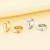 Pendientes de acero de titanio de moda en stock con superficie lisa e incrustaciones de concha para mujer, pendientes modernos y elegantes de acero inoxidable para regalar