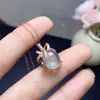 Colgante de Piedra de Uva Natural, Tipo Hielo con Fluorescencia, Cristal Limpio, Plata 925 Finamente Incrustada Piedra Principal 10*12