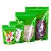 Bolsa stand-up de folha de alumínio dourada, saco auto selante de cor transparente para alimentos, saco de embalagem selado à prova de umidade para nozes e chá