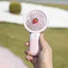 Novo Mini Ventilador Portátil com Design de Flor Fofa, Mini Ventilador de Desenho Animado, Ventilador Silencioso Portátil para Mesa com Cordão