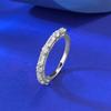 Joyería Mu Jing Plata S925 Estilo Europeo y Americano Anillo de Fila Diamante Completo Anillo Geométrico Simple Diario Joker Estilo Ins