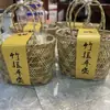 Cesta tejida de bambú hecha a mano Cesta agrícola para verduras Cesta de almacenamiento de producto nativo Cesta para huevos, verduras y frutas