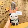 Pingente de Boneca Panda de Pelúcia Requintado e Fofo Chaveiro de Carro Desenho Animado Pingente de Mochila Pequeno Presente para Casal