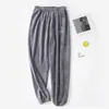 Calça Jogger para Casa Outono e Inverno Calça Lanterna Solta Tamanho Grande Casual Calças Femininas de Lã Quente Outono e Inverno
