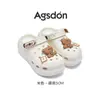 Sapatos perfurados de sola grossa Augushideng para mulheres, novos sandálias slip-on leves e confortáveis de verão para mulheres