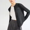 En Stock Versión Alta Cárdigan Miu Cuello Redondo Simple Ajustado Letra Logo Miu Manga Larga Ropa de Punto para Mujer Estéreo 3D