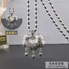 Explosiones en Vivo Estilo Étnico Corre en el Tiempo Cadena de Lana de Flor Collar Largo Plata de Xizang Candado de Larga Vida Colgante de la Riqueza del Cuarteto