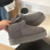 Botas de Nieve Integradas de Piel de Oveja Transfronterizas Sangpo con Suelas Gruesas de 3 cm Botines Cortos Mini Zapatos Bajos Clásicos de Suela Gruesa para Mujer