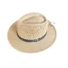 Sombrero de Moda de Verano para Mujer Estilo Británico, Sombrero de Sol de Lino con Remaches, Fedora de Paja Moderno para Hombre