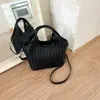 Bolso de cubo tejido de moda para mujer, nuevo bolso de mano coreano vintage 2026, bolso de hombro y cruzado estilo cesta a la moda de nicho