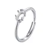Anillo liso apilable de plata de ley maciza S925, base en blanco de 4x6 mm para engastar, anillo de moda DIY con gema de color, para transmisión en vivo, para hombres y mujeres