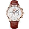Reloj de Pulsera de Moda de Negocios Cronógrafo de Cuero Luminoso de Venta Caliente Transfronteriza, Reloj de Pulsera Versátil de Uso Diario de Bajo Perfil de Moda