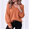 Estación Europea 2026 Primavera/Otoño Nuevo Suéter de Mohair con Mangas de Linterna para Mujer Jersey Suelto Cuello Engrosado Capa Base Moderno