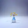 Enfeites de Árvore de Mini Cristal Naturais, Artesanato Criativo de Vaso Pequeno, Árvore de Pedras de Cristal Roxas e Amarelas, Enfeites de Decoração para Casa