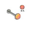 Anillo para lengua con varilla recta de acero inoxidable transfronterizo, rosca externa, gota de aceite multicolor, 14 g, para perforación de dientes externos.