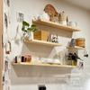 Estante de pared de madera maciza sin perforaciones, estante colgante de pared, estante decorativo de pared para TV, estante transfronterizo