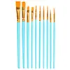 Set de Pinceles para Pintura al Óleo de 10 Piezas Transfronterizo Mango Largo Pincel para Pintura Artística Acuarela Gouache Venta Directa de Fábrica
