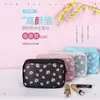Nova Bolsa Cosmética Transparente de Margaridas Bolsa de Armazenamento Portátil à Prova d'Água Necessaire Pequena de Armazenamento Menstrual para Estudantes