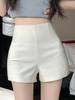 Pantalones cortos de traje blanco para mujer, ropa exterior de verano, cintura alta, talla A, ajustados, elásticos, pequeños, antideslumbrantes, de seguridad, parte inferior, pantalones cortos