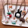 Cadena colgante de ropa para niña Mori de principios de otoño, con colgante de fruta de algodón acolchado con animales para niña, cadena de lana para bebé