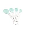 Conjunto de copo medidor colher medidora ferramenta de confeitaria cabo de aço inoxidável copo medidor de plástico colher medidora conjunto de 8 peças colher de tempero colher para leite em pó