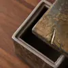 Cerámica Rugosa Sellada Lata Pequeña de Té Lata de Almacenamiento Retro Caja de Té Cuadrada para Almacenamiento Doméstico Almacén de Té Cerámico a Prueba de Humedad