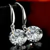 Pendientes Europeos y Americanos de Plata de Ley 925 Moda Simple Ocho Corazones Ocho Flechas Pendientes de Circonita Pendientes Largos Coreanos Joyería Dulce para Orejas