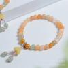 Pulseira de Contas de Abóbora de Jade Seda Dourada de Xinjiang Duobao Pulseira de Jade Bambu Cabaça Feminina Spot de Transmissão ao Vivo Liberação Rápida