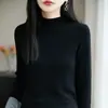 Alta qualidade imitação 2025 Outono/Inverno Camada Base Top Feminino Pulôver Manga Longa Color Block Malha Transfronteiriça Suéter Versátil Gola Alta Novo Estilo