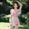 Trajes de Baño para Parejas Pantalones de Playa para Hombre Estilo Coreano Falda Larga hasta el Cuerpo Conservador Cubre Vientre Delgado Delgado Trajes de Baño para Mujer Trajes de Baño Transfronterizos
