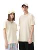 Camiseta de Manga Curta Personalizada Algodão Puro Verão 2025 Novo Par Roupa Gola Redonda Cor Sólida Solta Fresca Top Branco Puro