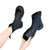 Botines estilo Martin para mujer, nueva colección otoño/invierno 2026, estilo británico, con suela gruesa, forro de felpa, botines con cremallera trasera, ajuste ceñido