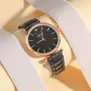 Reloj de Moda para Mujer Reloj de Cuarzo Reloj de Cerámica para Mujer Blanco y Negro Estilo Coreano Estudiante Reloj de Pulsera para Mujer Simple Moderno