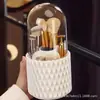 Soporte Giratorio para Brochas de Maquillaje Tubo de Almacenamiento a Prueba de Polvo para Labiales Cosméticos Escritorio de Dormitorio Portalápices Simple Compartimentado