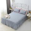 Cb@ Saia de Cama Acolchoada de Algodão Estilo Coreano Renda Fresca Pequena Cobertura de Cama de Renda Estilo Algodão Puro Coração Feminino Cobertura Protetora