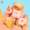 Bolsa fofa de porquinho rosa simulação comida brincar diy acessórios cola creme sapato furo adesivo porco pizza tigre rolo de couro